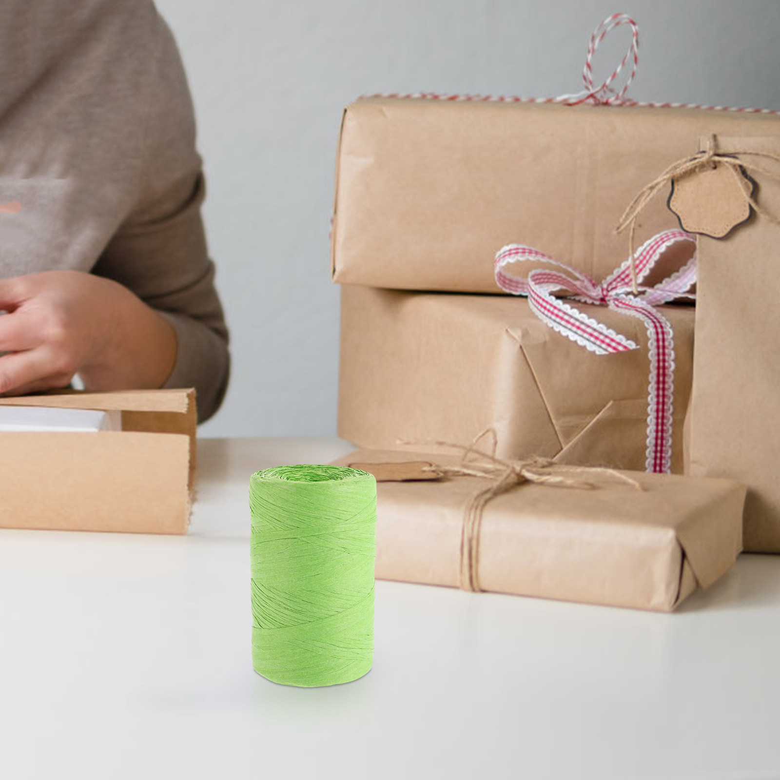 Papercraft Supply Ribbon - Renkli Rafya Kağıt İpi Düz Kurdele