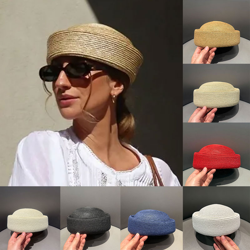 Paper Straw Color - Yeni Yaz El Yapımı Hasır Pillbox