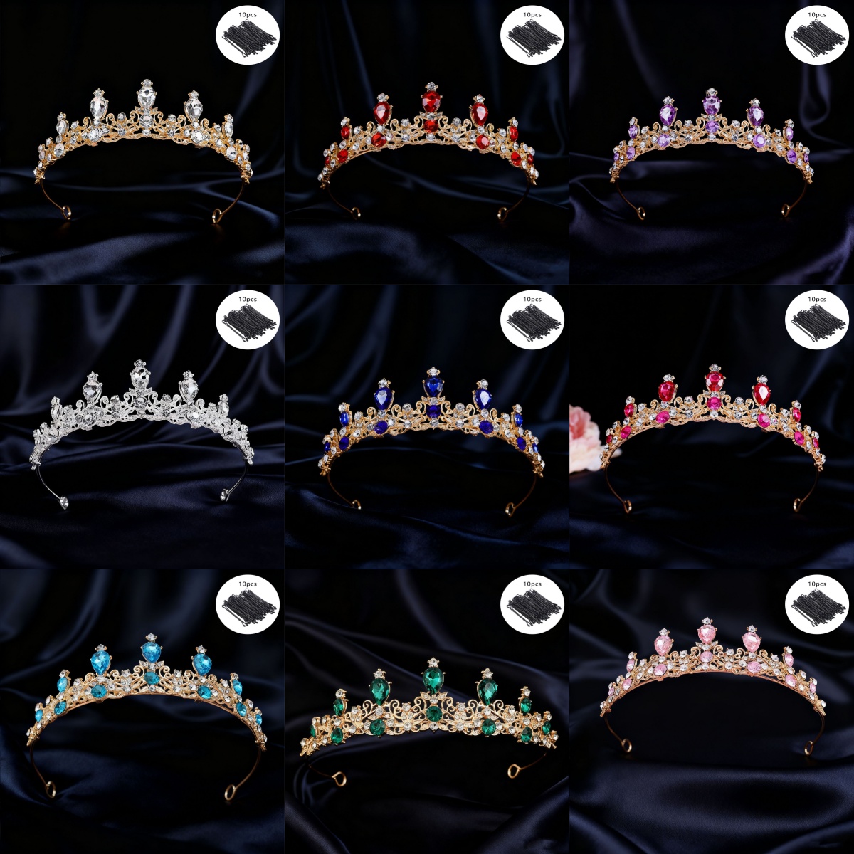 Event & Party Supply Photos - Gelin tacı Vintage kaydırmalı taşlı kraliçe