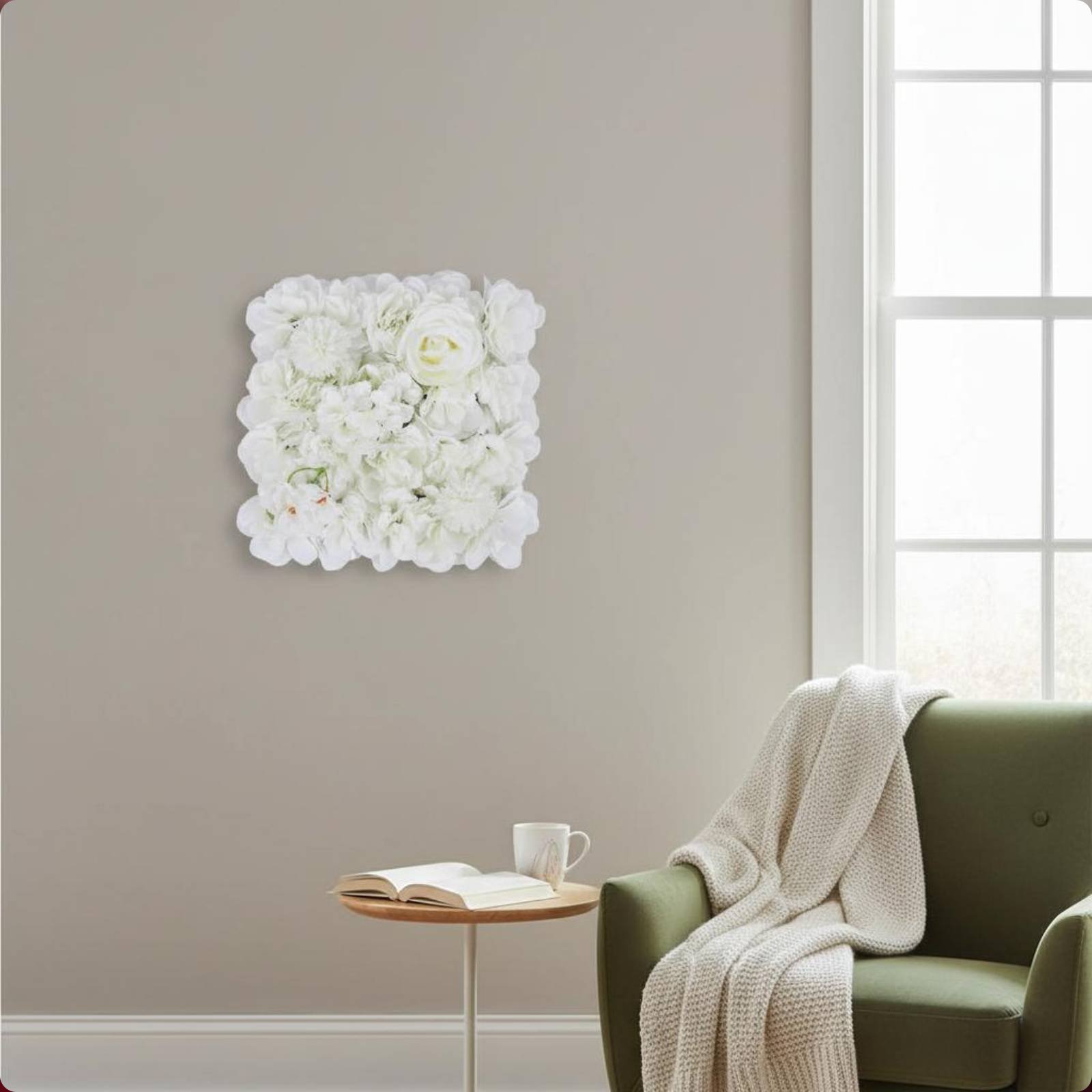 Flower Wall Panel - Yapay Çiçek Duvar Paneli Kolay Monte