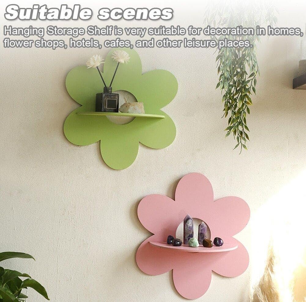 Flower Wall Panel - Çiçek Şeklinde Duvar Depolama Rafı Ahşap