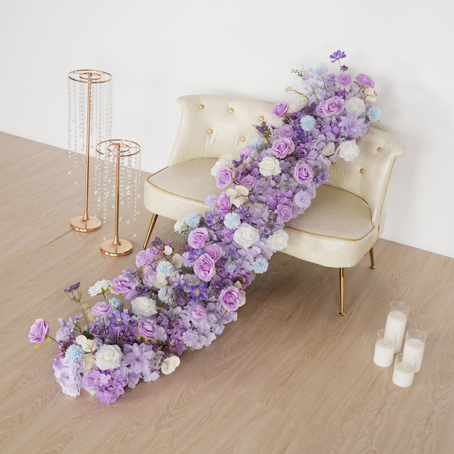 Flower Wall Panel - Uflower Mor yapay çiçekler Düğün Dekor