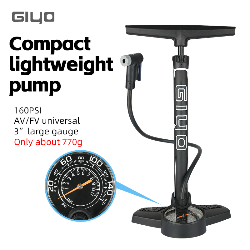 Balloon Pump Hand - GIYO 160PSI Bisiklet Zemin Pompası MTB