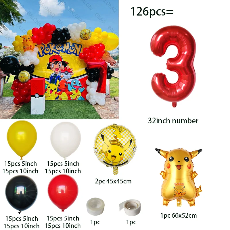 126 adet Karikatür Pikachu Tem - Balloon Arch Kit incelemesi ve fiyatı