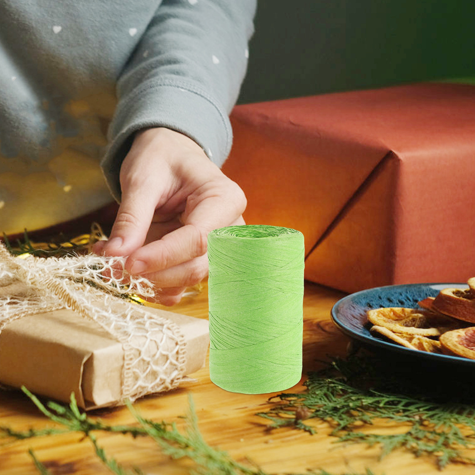 Renkli Rafya Kağıt İpi Düz Kur - Papercraft Supply Ribbon incelemesi ve fiyatı