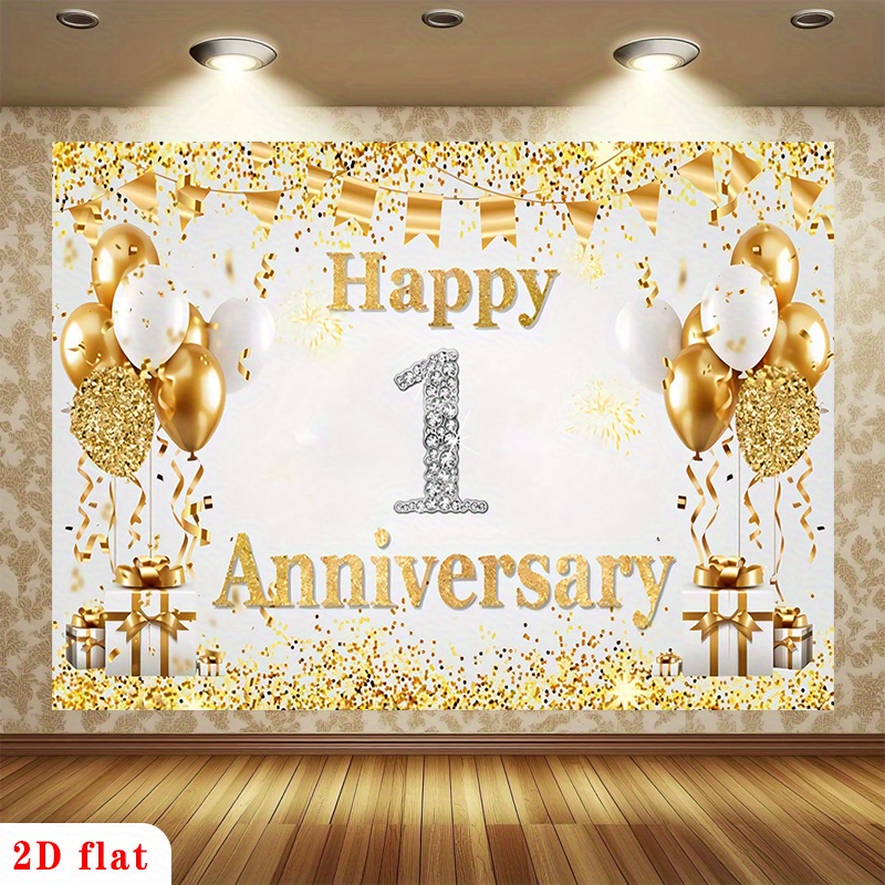 2D Düz Altın Beyaz Mutlu 1. Yı - Party Banner Gold incelemesi ve fiyatı