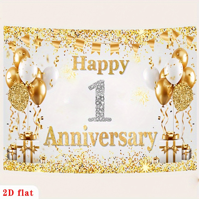 2D Düz Altın Beyaz Mutlu 1. Yı - Party Banner Gold incelemesi ve fiyatı