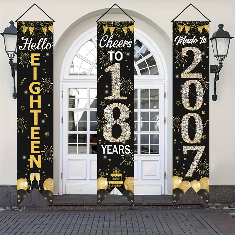 2D 3 Adet 18. Doğum Günü Kapı  - Party Banner Gold incelemesi ve fiyatı