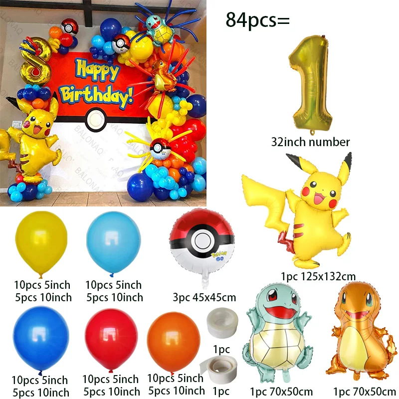 84 adet Pikachu Parti Balonlar - Balloon Arch Kit incelemesi ve fiyatı