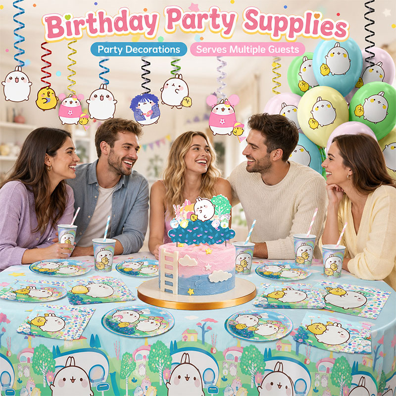 Molang Çizgi Film Temalı Parti - Paper Straw Color incelemesi ve fiyatı