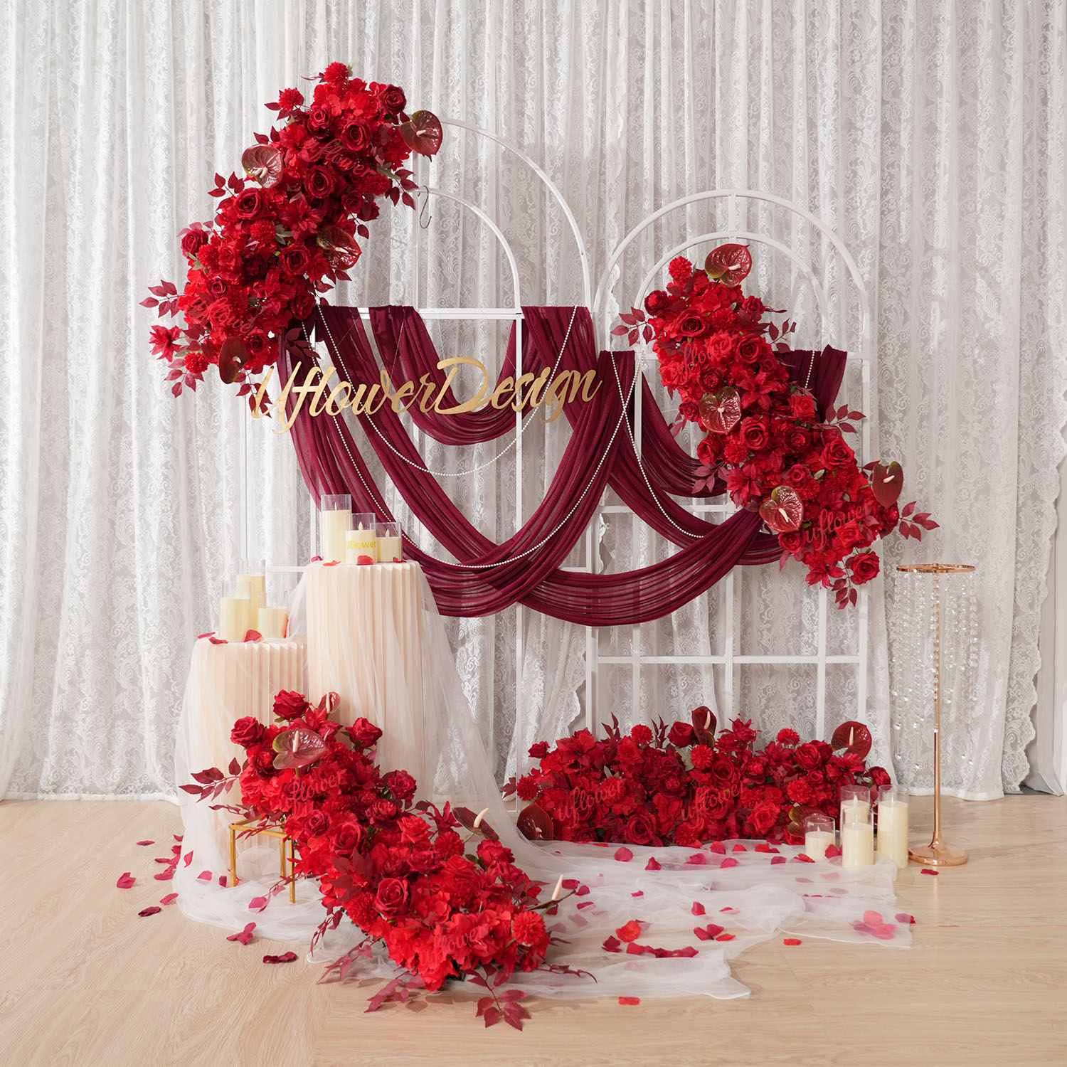 Uflower Kırmızı Çiçek Sıralı D - Flower Wall Panel incelemesi ve fiyatı