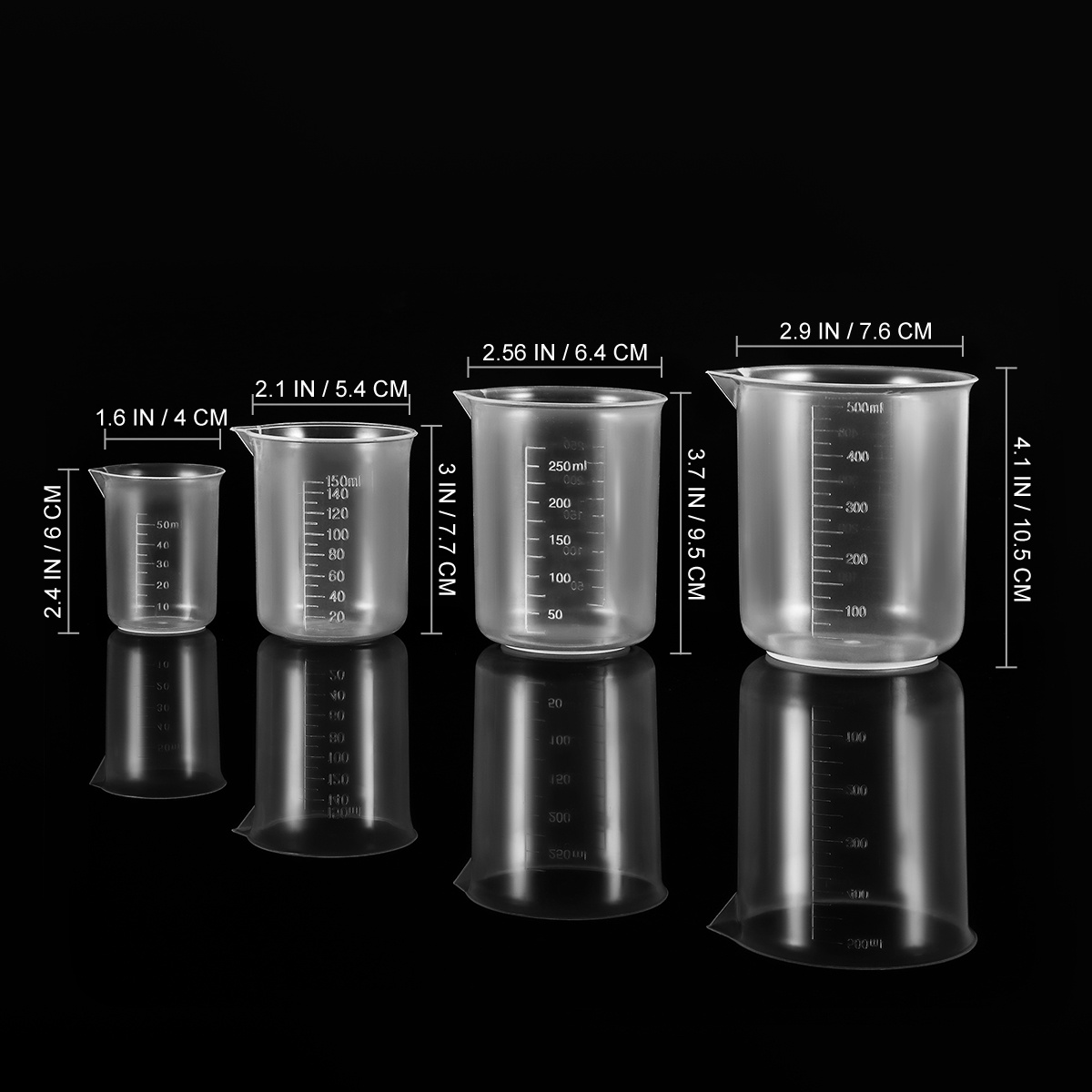 4 adet 50Ml 150Ml 250Ml 500Ml  - Plastic Cup 50Pcs incelemesi ve fiyatı