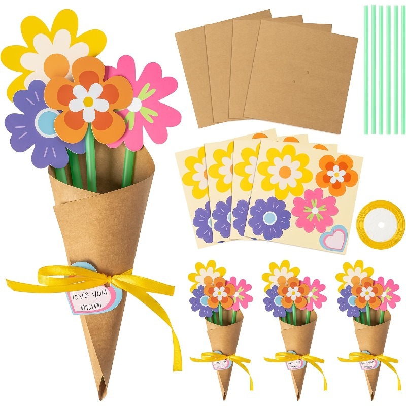 100 Adet DIY Çiçek Buketi Seti - Papercraft Supply Ribbon incelemesi ve fiyatı
