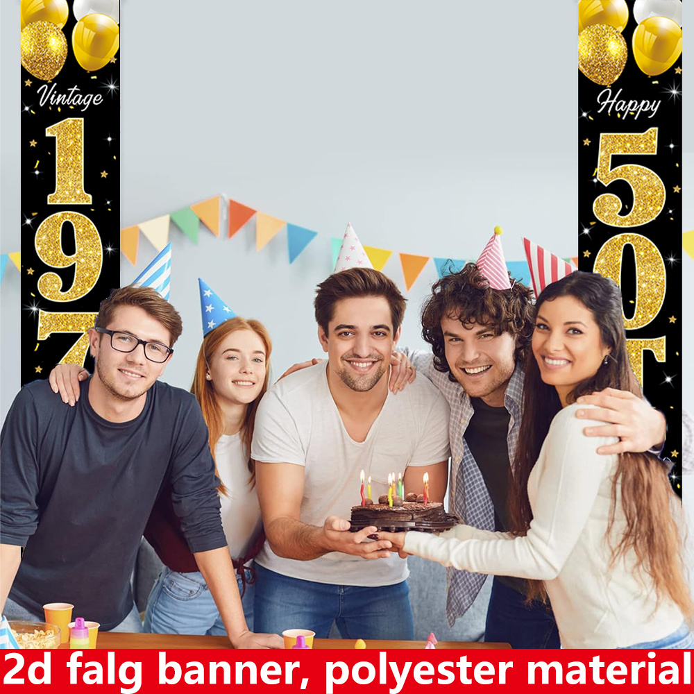 2D düz afiş, 2 adet doğum günü - Party Banner Gold incelemesi ve fiyatı