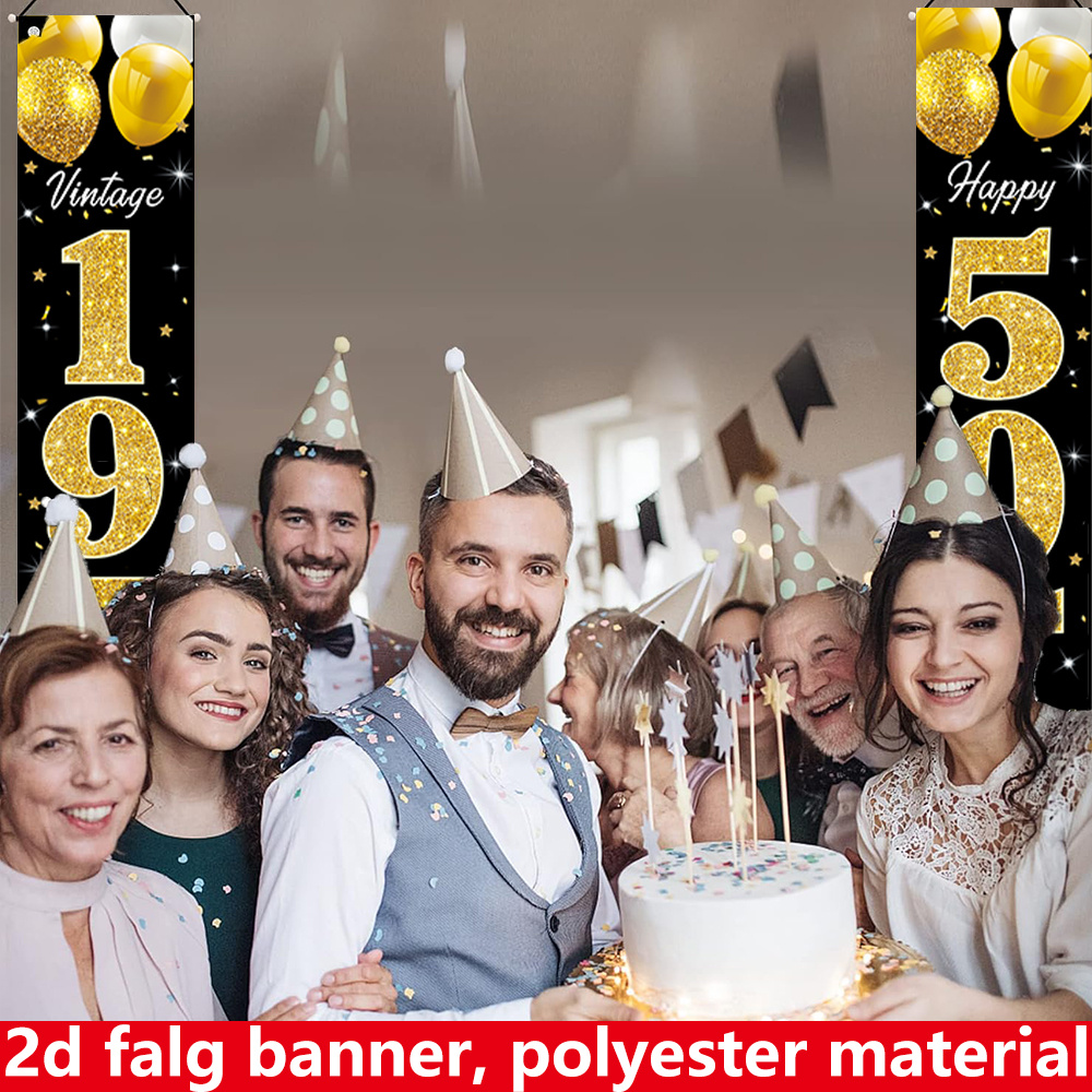 2D düz afiş, 2 adet doğum günü - Party Banner Gold incelemesi ve fiyatı
