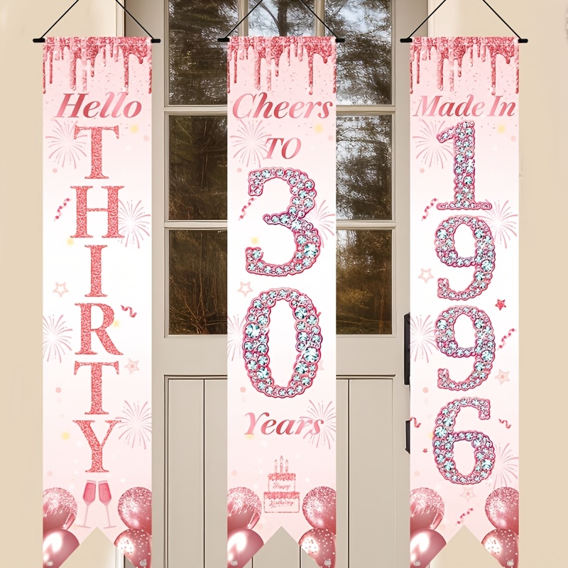 2D Düz 3 Parça Pembe Altın 30. - Party Banner Gold incelemesi ve fiyatı