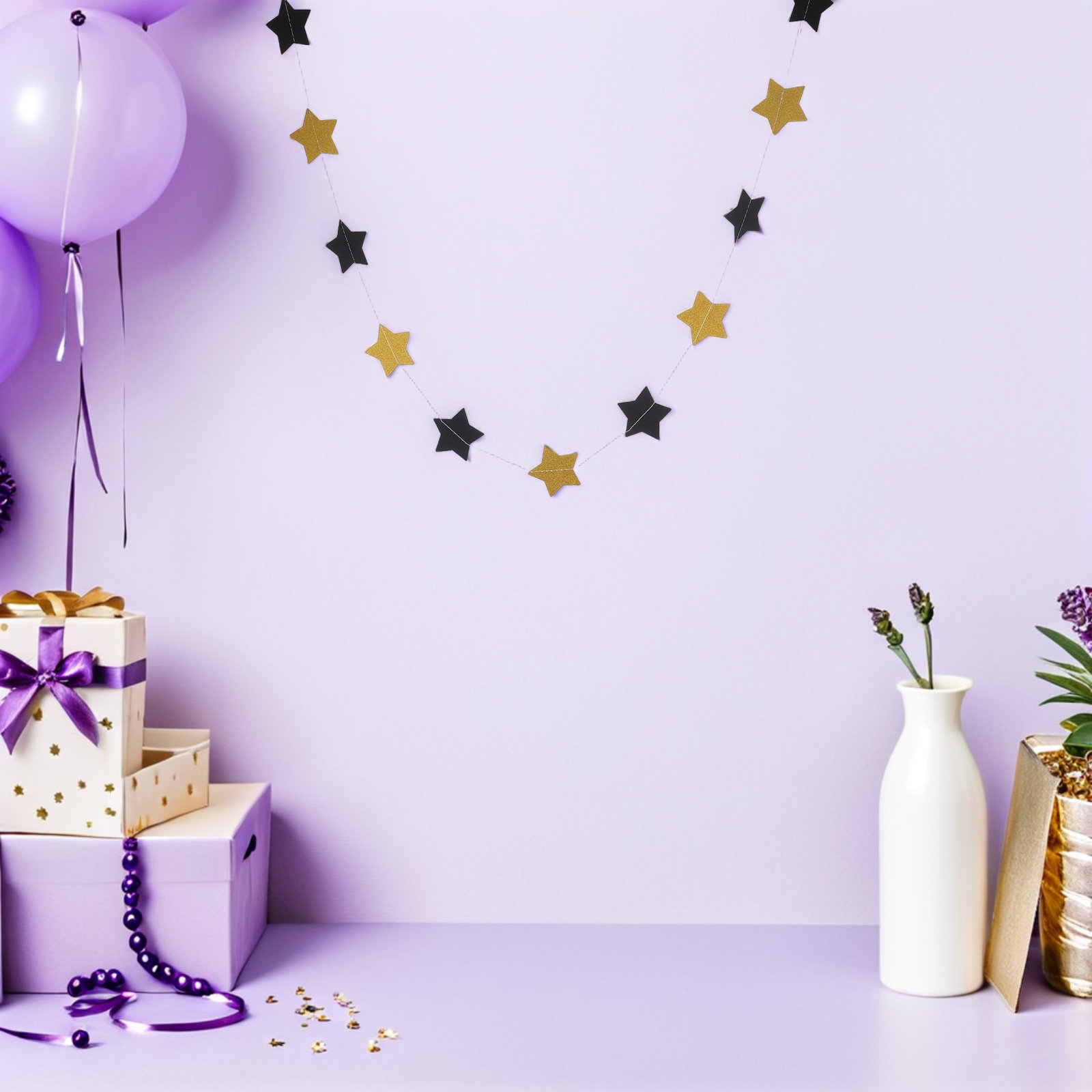 2 adet altın yıldız çelenk afi - Party Banner Gold incelemesi ve fiyatı