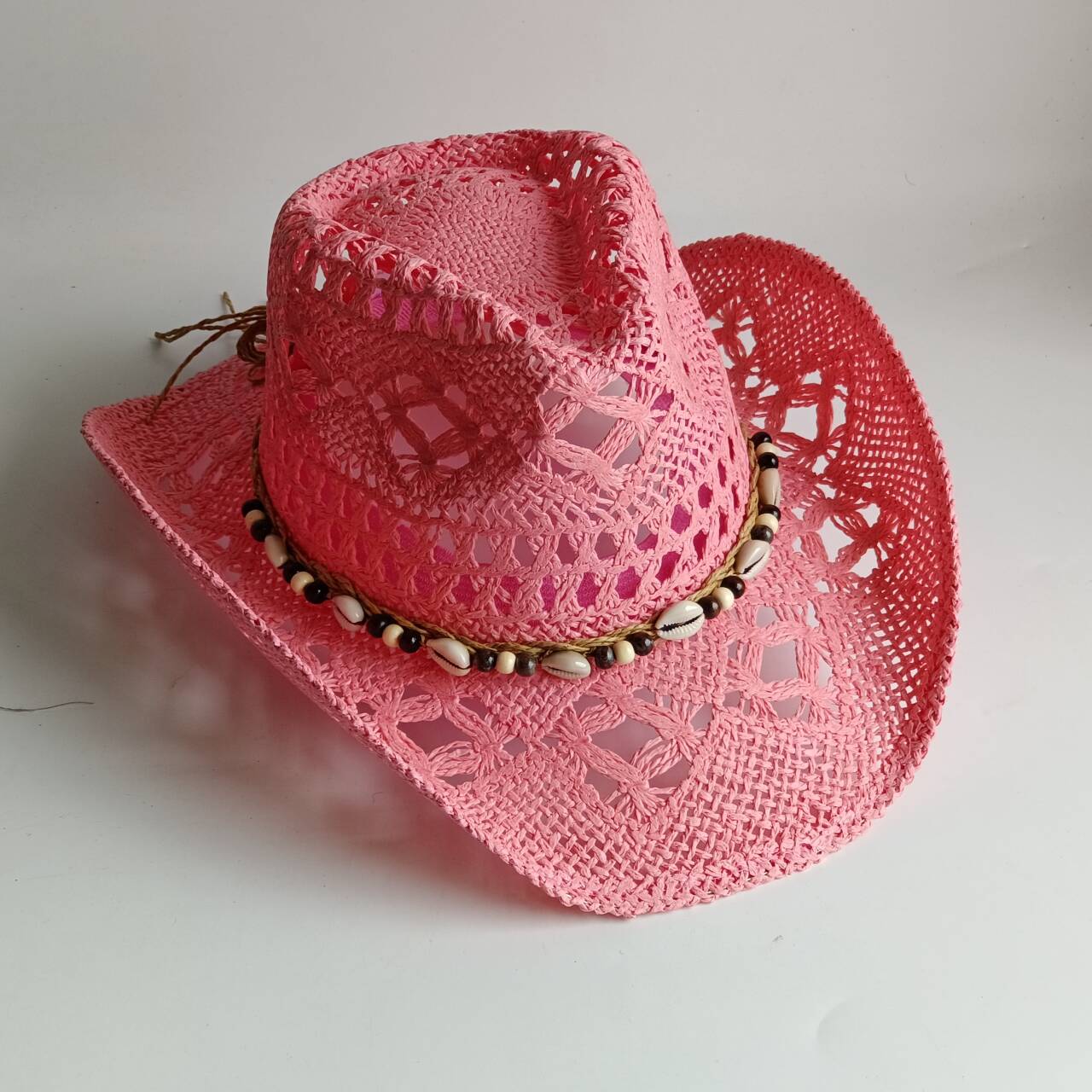 Pembe kovboy hasır şapka içi b - Paper Straw Color incelemesi ve fiyatı